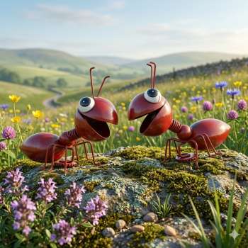 2er Set Süße Magnet Ameisen rot ca. 9 cm - Dekofigur